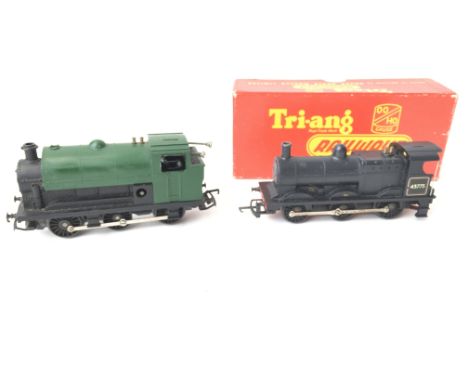 A Boxed Tri-ang 00 Gauge 0-6-0 Class 3F Tender Loco Black Livery #R.251 and a Loose Tri-ang wind Up Locomotive (No Key).