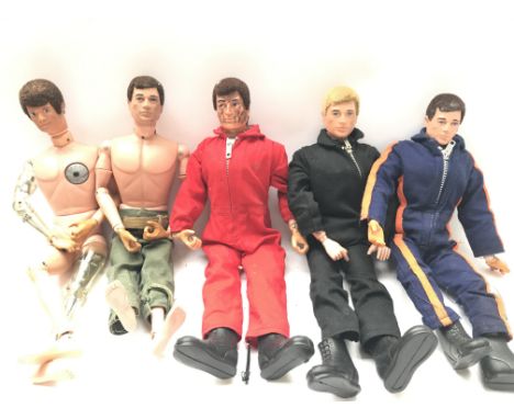 A Collection of 5 Vintage Action Men including Atomic Man.