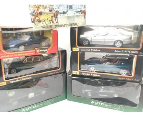 A Box Containing a Collection of Boxed Die-Cast Vehicles including Auto Art. Maisto. Burago and Matchbox. Mostly 1:18 Scale.