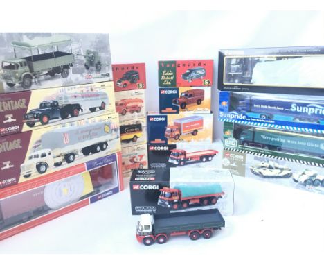 A Box Containing Corgi Classics and Vanguards. including British Army. Heritage. Fire Support etc.