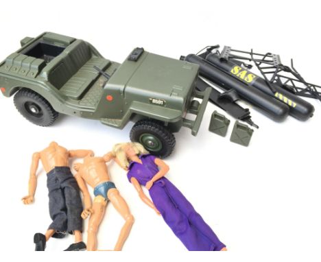 A Collection of action Man parts including Helicopter and jeep plus TV Jamie Summers Doll.
