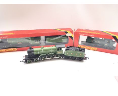 3 X Hornby Locomotives including The Flying Scotsman # R.845. A Pannier Tank R.041 (Both Boxed) and A B12 Green (Loose)
