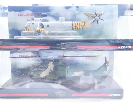 2 X Corgi Helicopter Legends including a Westland Sea King HAS.6 #AA33413 and a Ah-1G Cobra #AA51209 Both boxed.