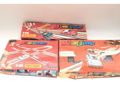 Collection of vintage matchbox tracks. Streak racing. Stunt jump. Streak hit n miss.