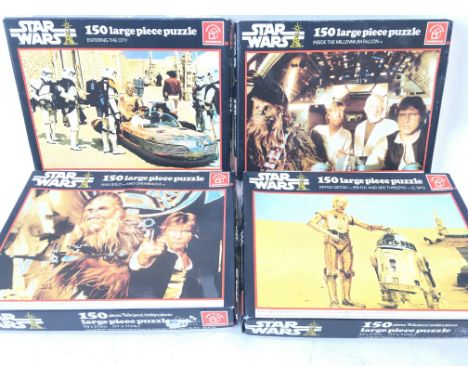 4 X Vintage Star Wars Jigsaw Puzzles by Waddingtons.