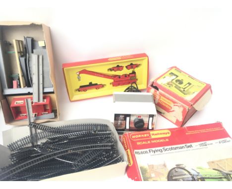 A Boxed Hornby Flying Scotsman Set # RS.608 A Breakdown Crane Set #R.739. A Control Centre. Track and Buildings.