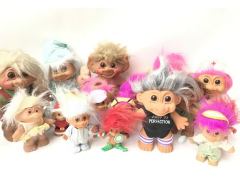 A Collection of Vintage Troll Dolls.