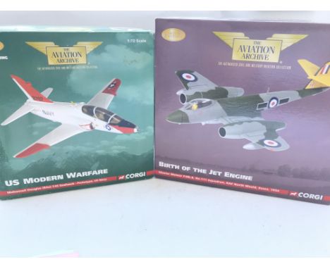 A Boxed Corgi McDonnell Douglas #AA36004 and a Gloster Meteor #AA35010