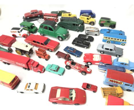 A Collection of Playworn Vehicles including Dinky. Matchbox Burago. Etc.