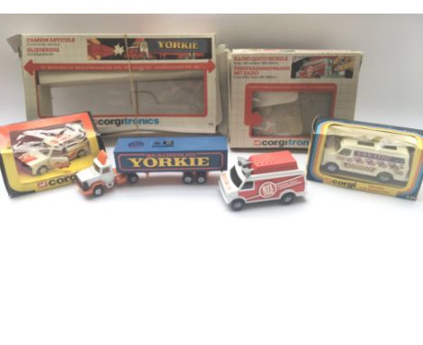 2 x Corgitronic Vehicles #1002 (control missing) and #1006 (boxes warn). A Corgi VW Turbo #309 and a Corgi Vanatic U.S. Custo