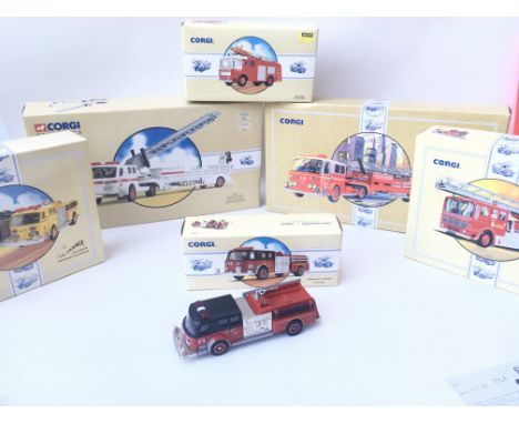 A Collection of Boxed Corgi Classics all Fire Engines.