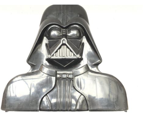 A vintage Star Wars Darth Vader Carry Case with a collection of Vintage Figures.with some accessories.