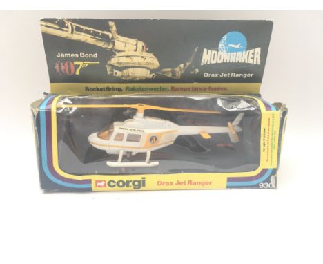 A Boxed Corgi James Bond Drax Jet Ranger (MOONRAKER) #930 ( box is warn)