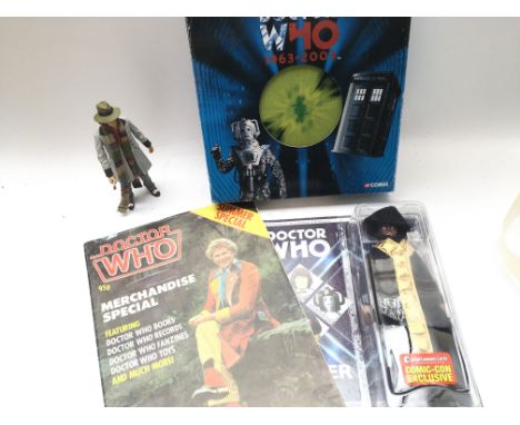 A Corgi Doctor Who Set 1963-2003 # Ty9 6203 a Loose Tom Baker Figure. A Bif Big Pow Carded Master Figure and a 1984 Doctor Wh