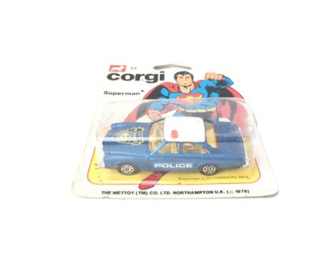 A Rare Corgi Superman Police Car Carded.