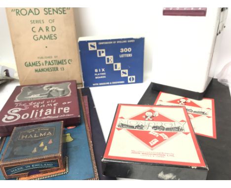 A Box Containing a Collection of vintage Board Games,playing Cards etc.