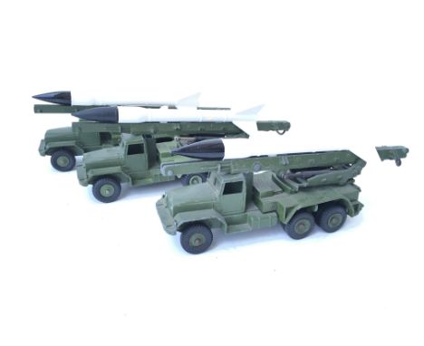 3 X Dinky Supertoys Honest John Rocket Launchers. #665