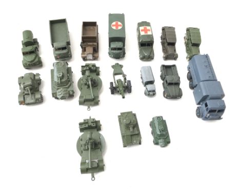 A Collection of Military Die Cast Vehicles including Dinky and Lensey (M2B).