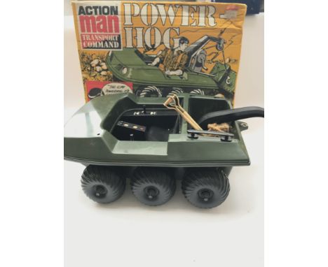 A Boxed Vintage Action Man Power Hog. (Parts Missing).