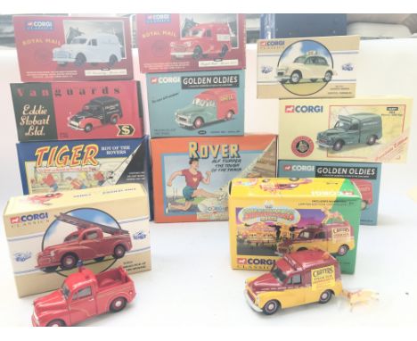 A Box containing a collection of Corgi Classic Vehicles and 1 X Vanguard.