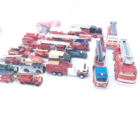A Collection of Die-Cast Fire Vehicle's including Corgi. Ertl. Matchbox etc.