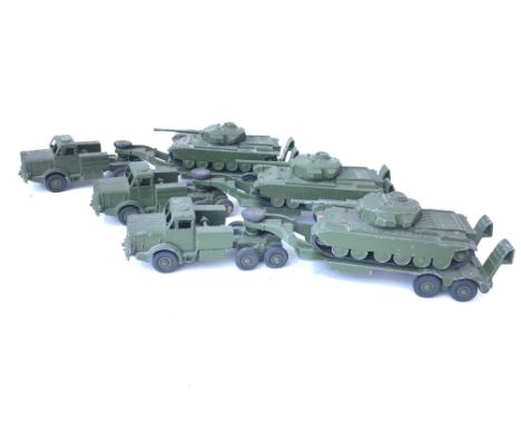 3 x Dinky Supertoys Tank Transporter with Centurion Tanks.
