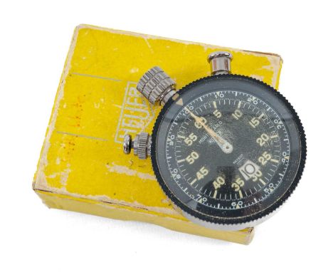 RARE HEUER LEONIDAS SA MONTE CARLO STOPWATCH / DASHBOARD TIMER, engraved to side '15402  6B/3822  108', in original box with 