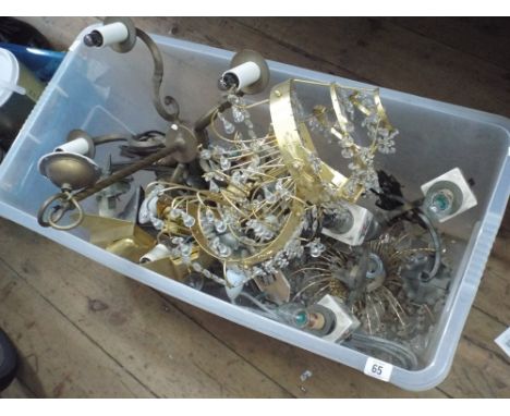 Large quantity of ceiling light fittings and some wall light fittings etc 