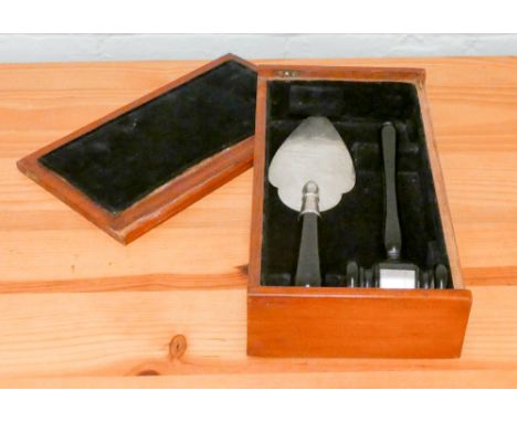 A plated commemorative trowel and mallet, commemorating the foundation stone of the Mesopotaimiam memorial church Baghdad 193