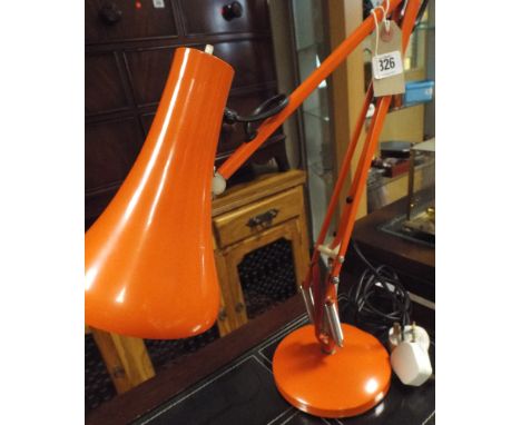 Orange Angle-poise desk lamp from the 1970's