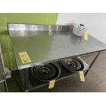 Table de travail en acier inox. 60'' x 30'', avec Dosseret