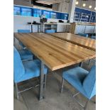 (2) Tables en Bois, 2'' Épais, 7' x 40''- QUANTITÉ x PRIX MISÉ