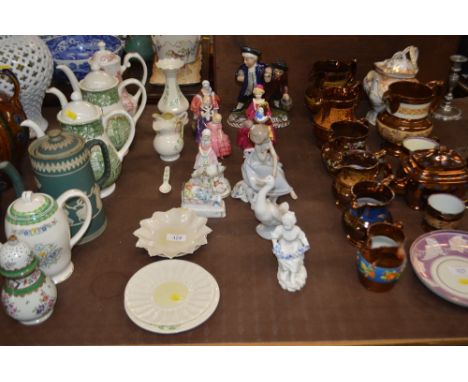 A collection of various figures to include Coalport, Lladro and Royal Doulton, mostly  AF; and a quantity of Belleek china 