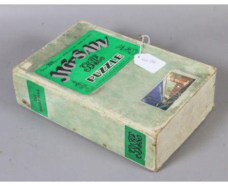 A boxed vintage Chad Valley GWR 200 piece wooden jigsaw The Night Mail.