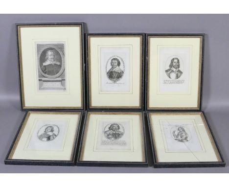 A  six parcel gilt framed antique portrait engravings, Civil war figures. Condition Report. To be used as a guide only. One g
