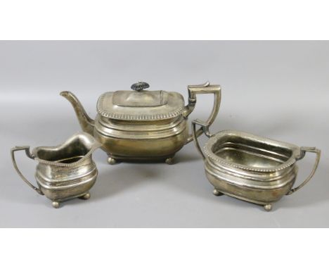 An electro plated Brittania metal three part tea service.