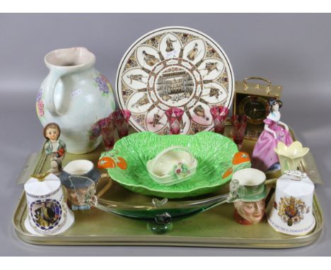 A tray of collectables to include Carltonware, Beswick, Hummel figurine, Coalport figurine 'Penelope', Radley ware jug and Ay