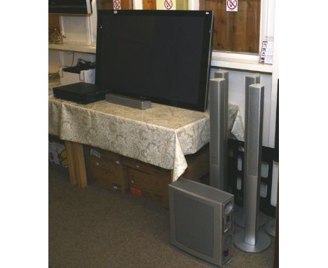 A Pioneer 50" flatscreen plasma television and a Panasonic home cinema system along with a Panasonic surround sound and vario