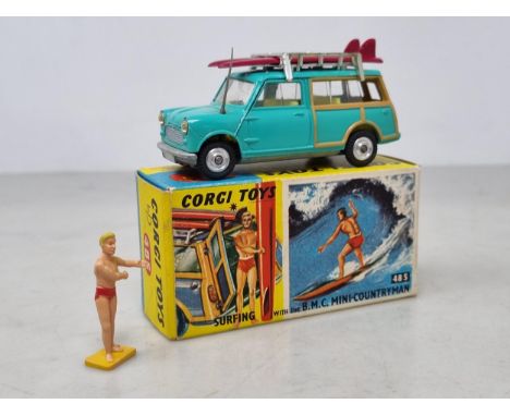 A boxed Corgi Toys No.485 B.M.C. Mini-Countryman Surfing with leaflet, Nr M-M, box superb 