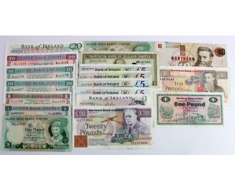 Northern Ireland (18) an interesting and varied collection comprising Bank of Ireland 20 Pounds issued 1980's (1985), signed 