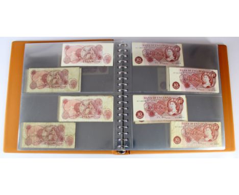 Fforde 10 Shillings (172), a collection of 10 Shillings signed Fforde issued 1967, in Lindner album, FIRST and LAST series se