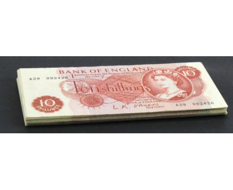 O'Brien 10 Shillings (40), issued 1961, FIRST and LAST series seen (B286, Pick373a) mixed grades