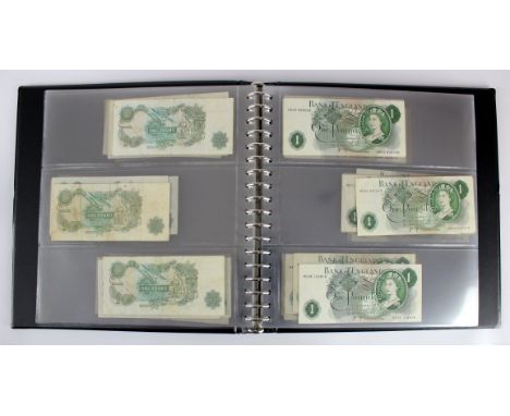 Page 1 Pound (265) issued 1970, a collection of Series C Portrait notes in 2 x  Lindner albums, REPLACEMENT and LAST series s