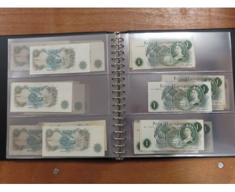 O'Brien 1 Pound (126), a collection of Series C Portrait notes in Lindner album, FIRST and LAST series seen (B282, B284, B285
