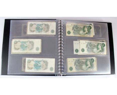 O'Brien 1 Pound (176), a collection of Series C Portrait notes in Lindner album, FIRST and LAST series seen (B281, Pick374a) 