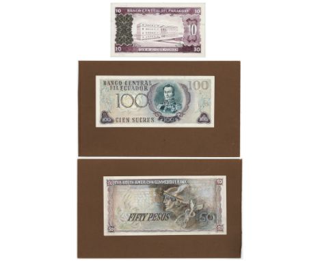 Waterlow &amp; Sons (3), a group of uniface hand painted essays, Banco Central del Ecuador 100 Sucres, portrait of Simon Boli