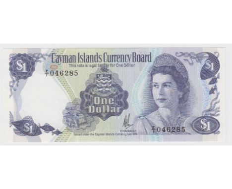 Cayman Islands 1 Dollar dated 1974 (issued 1981), scarce 'Z/1' prefix REPLACEMENT note, serial Z/1 046285 (TBB B105az, Pick5r