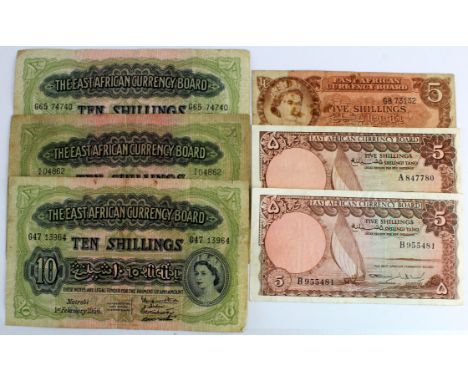 East African Currency Board (6), 10 Shillings dated 1st July 1941, serial R/4 04862 (TBB B218f, Pick29b), 10 Shillings dated 