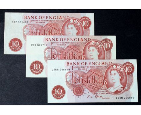 Fforde 10 Shillings (3) issued 1967, a group of  first and last runs, FIRST RUN '26R' prefix and LAST RUN '99Z' prefix, seria
