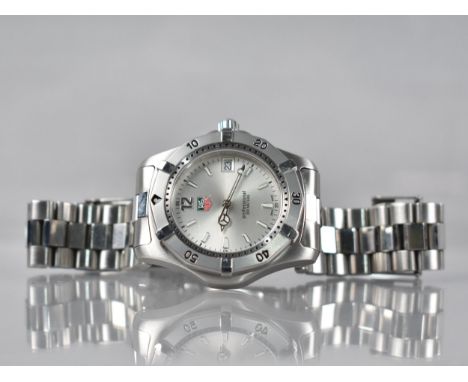 A Stainless Steel Gents Tag Heuer Wristwatch, Silvered Dial with Luminous Baton Hour Indicators and Hands, Date Aperture at 3